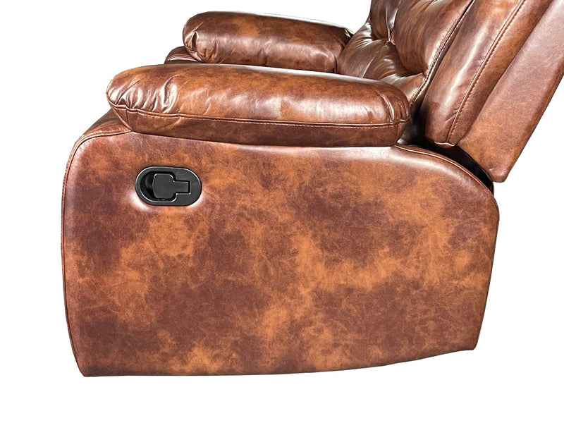 ROMA 3 SEAT RECLINER HIGH QUALITY AIR LEATHER - BROWN