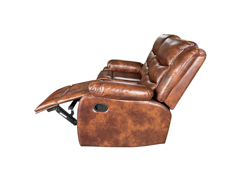 ROMA 3 SEAT RECLINER HIGH QUALITY AIR LEATHER - BROWN