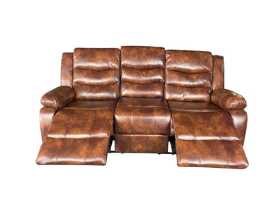 ROMA 3 SEAT RECLINER HIGH QUALITY AIR LEATHER - BROWN