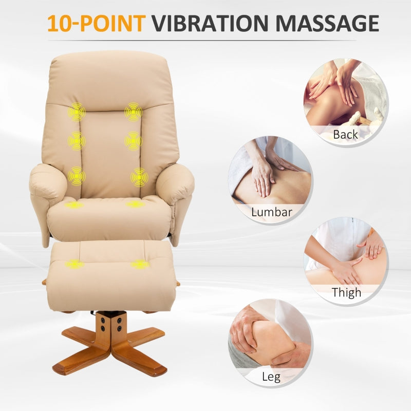 Electric Massage Recliner Chair , Beige