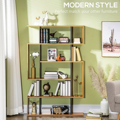 5-Tier Bookshelf, Modern Bookcase With 13 Open Shelves, Natural