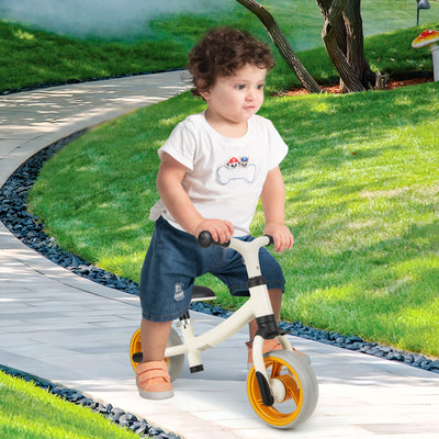 Bicicletas de equilibrio para bebés con altura de asiento ajustable para niños de 18 a 48 meses, color blanco