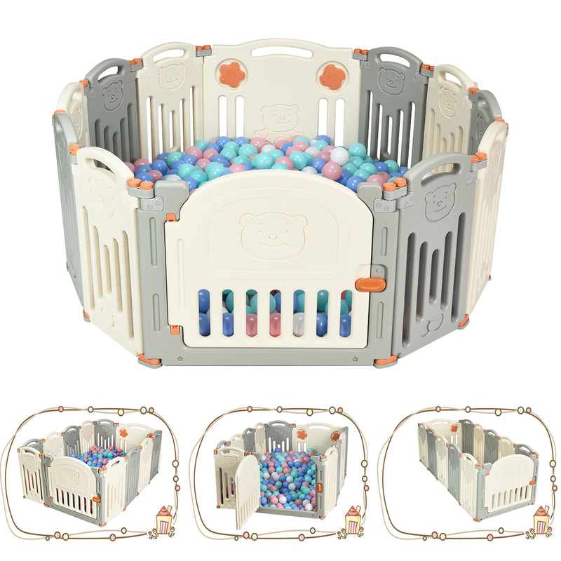 Baby Playpen with Door and External Lock for Indoors or Outdoors