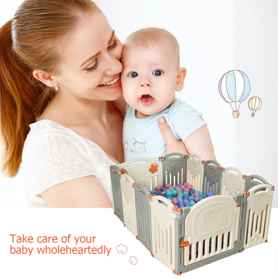 Baby Playpen with Door and External Lock for Indoors or Outdoors