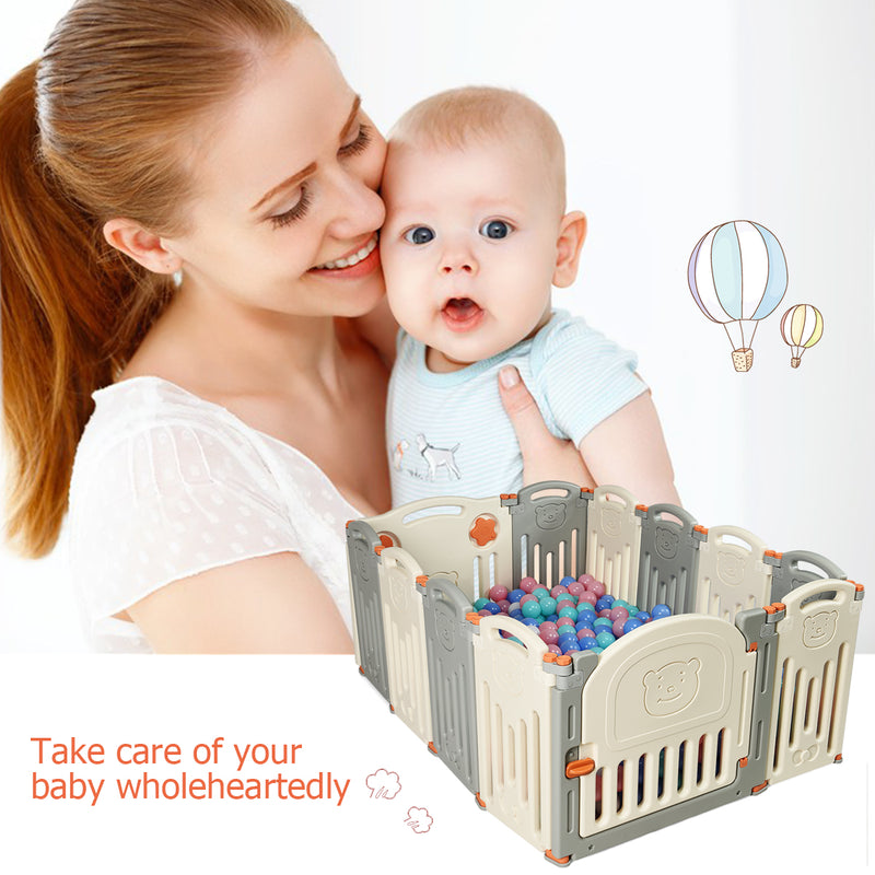 Baby Playpen with Door and External Lock for Indoors or Outdoors