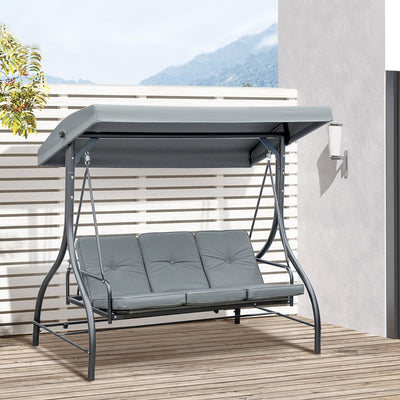 3 Seater Canopy Swing Chair- Dark Grey