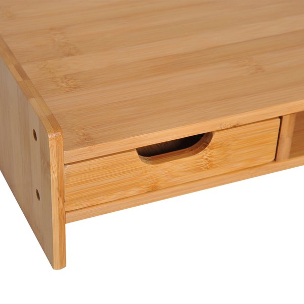 Bamboo Desktop/Monitor Riser W/ Drawer, 49Lx25.5Wx11.5H Cm