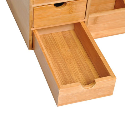 Bamboo Desktop Organiser, 33Lx20.5Wx15.5H Cm