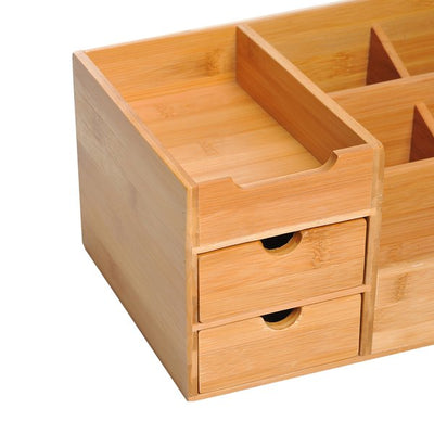 Bamboo Desktop Organiser, 33Lx20.5Wx15.5H Cm