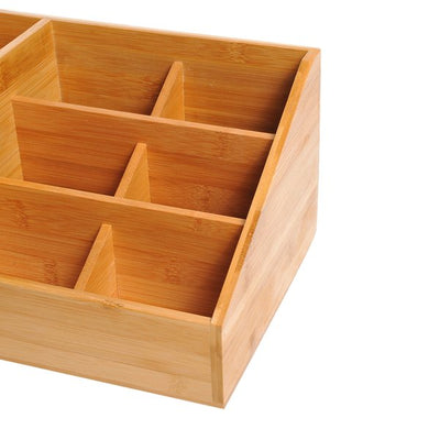 Bamboo Desktop Organiser, 33Lx20.5Wx15.5H Cm