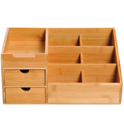 Bamboo Desktop Organiser, 33Lx20.5Wx15.5H Cm