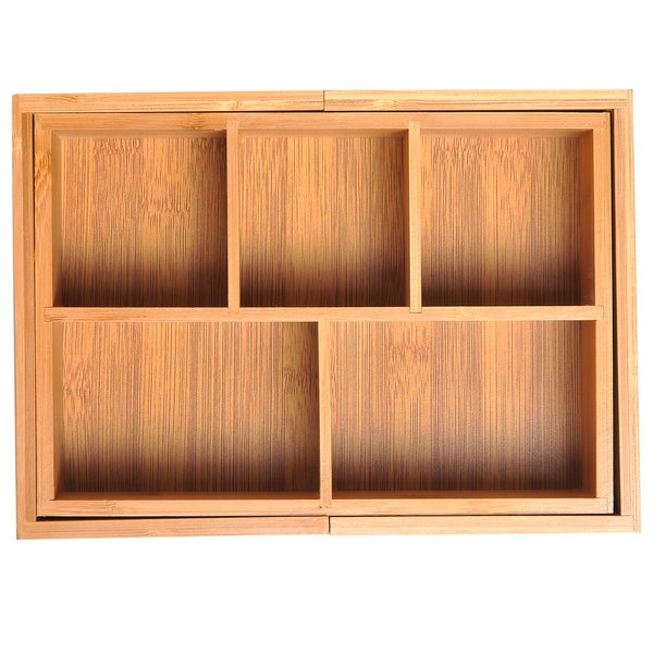 Bamboo Expandable Organiser, 24.6Lx17.6Wx7H Cm.