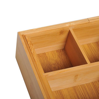 Bamboo Expandable Organiser, 24.6Lx17.6Wx7H Cm.