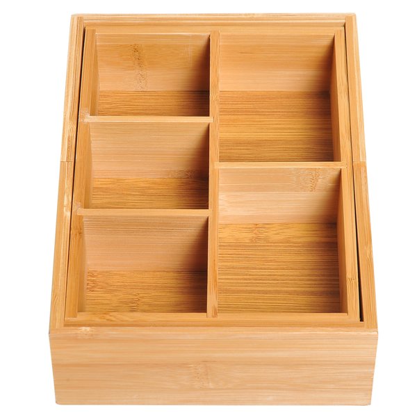 Bamboo Expandable Organiser, 24.6Lx17.6Wx7H Cm.