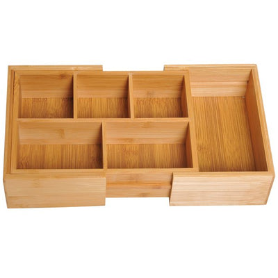 Bamboo Expandable Organiser, 24.6Lx17.6Wx7H Cm.