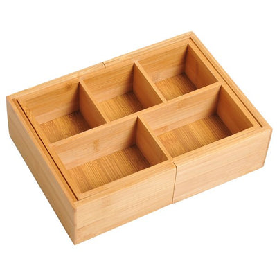 Bamboo Expandable Organiser, 24.6Lx17.6Wx7H Cm.