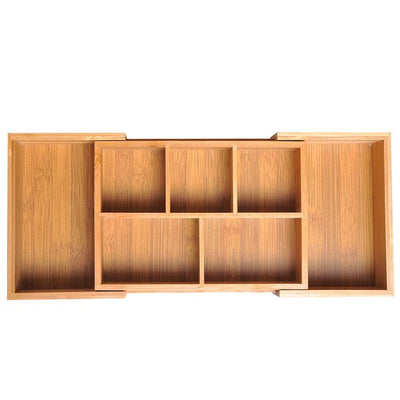 Bamboo Expandable Organiser, 24.6Lx17.6Wx7H Cm.