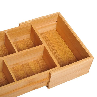 Bamboo Expandable Organiser, 24.6Lx17.6Wx7H Cm.