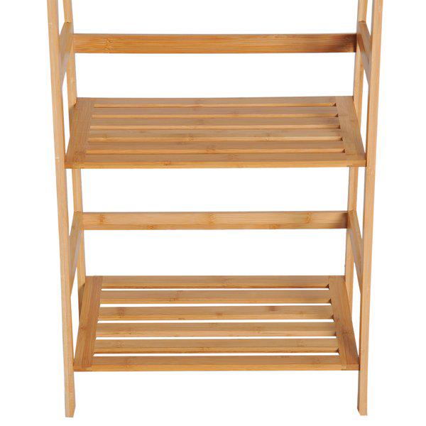 Bamboo Freestanding 4-Tier Ladder Bookcase - Natural Color