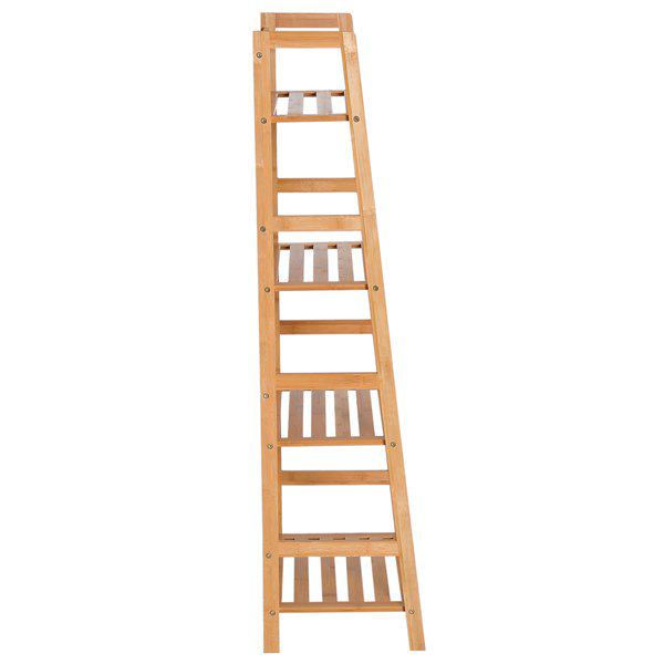 Bamboo Freestanding 4-Tier Ladder Bookcase - Natural Color