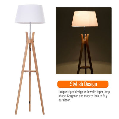 Freestanding Tripod Floor Lamp W/ Shelf