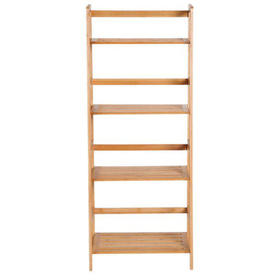 Bamboo Freestanding 4-Tier Ladder Bookcase - Natural Color