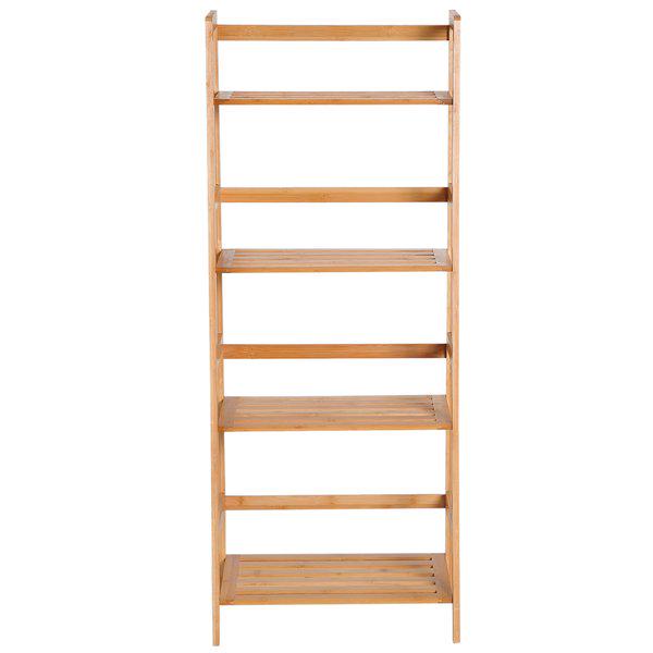 Bamboo Freestanding 4-Tier Ladder Bookcase - Natural Color