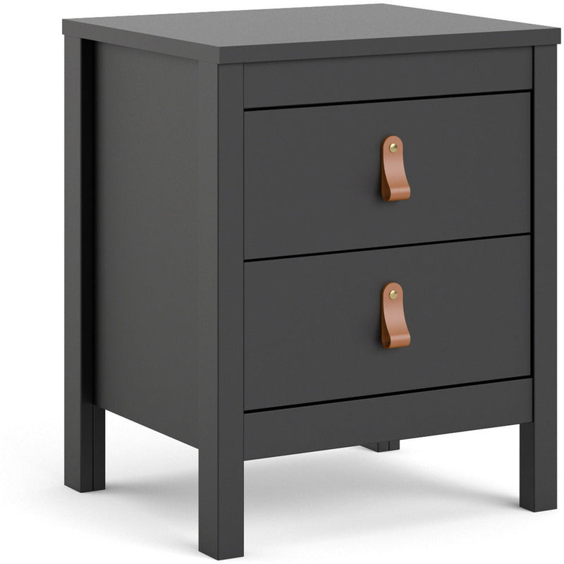 Benjamin Black Bedside Cabinet With 2 Drawers