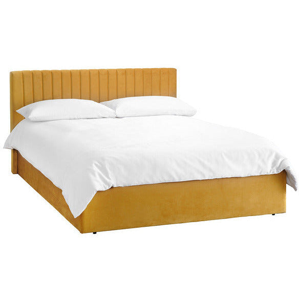 Berlin Mustard Small Double Ottoman Bed