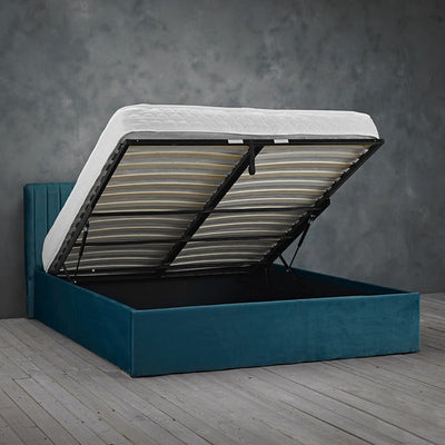 Berlin Teal Small Double Ottoman Bed