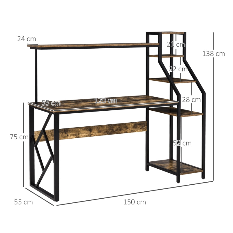 Computer Desk With Shelves Home Office