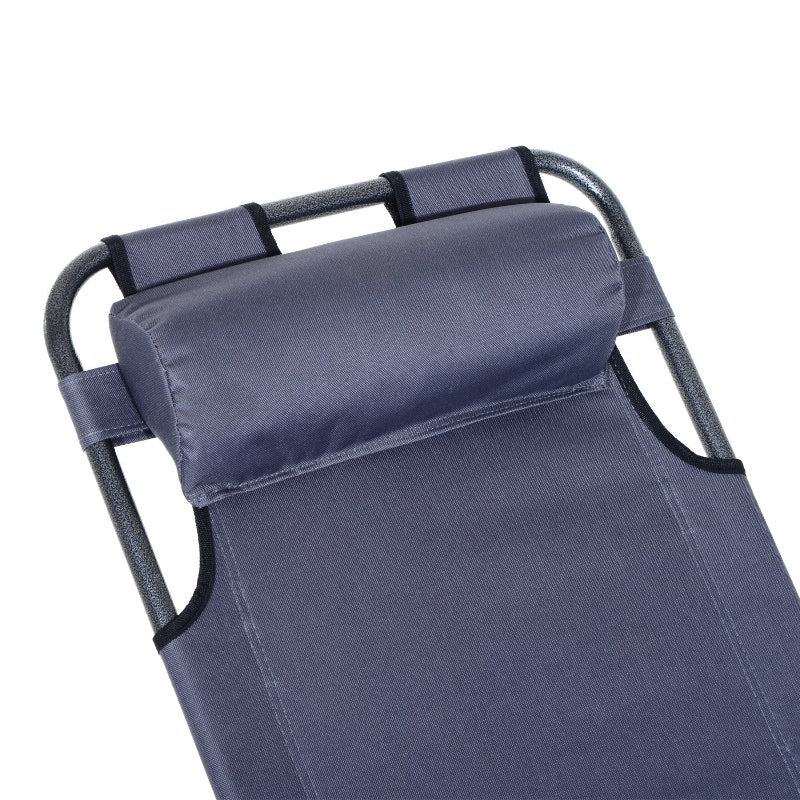 2 In 1 Lounger Folding- Grey