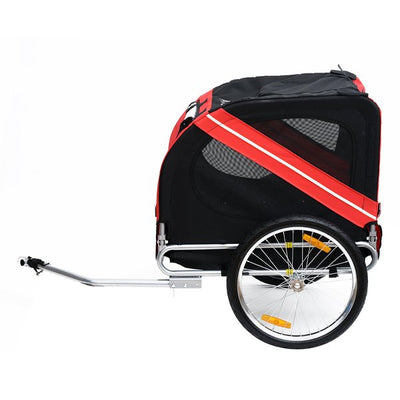 Bicycle Pet Trailer In Steel Frame - Red/Black