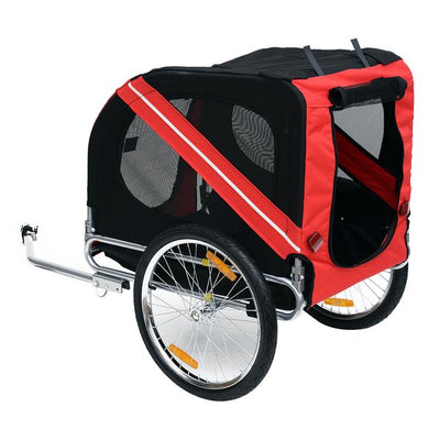 Bicycle Pet Trailer In Steel Frame - Red/Black