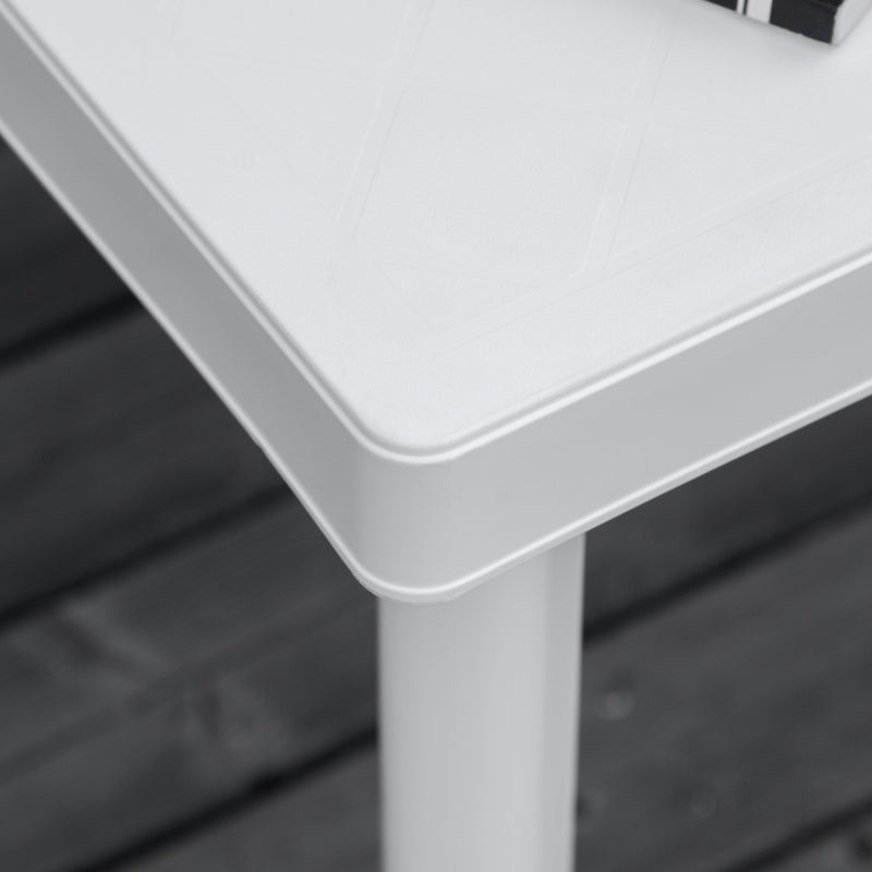 Outsunny Small Square Plastic Outdoor Table - White