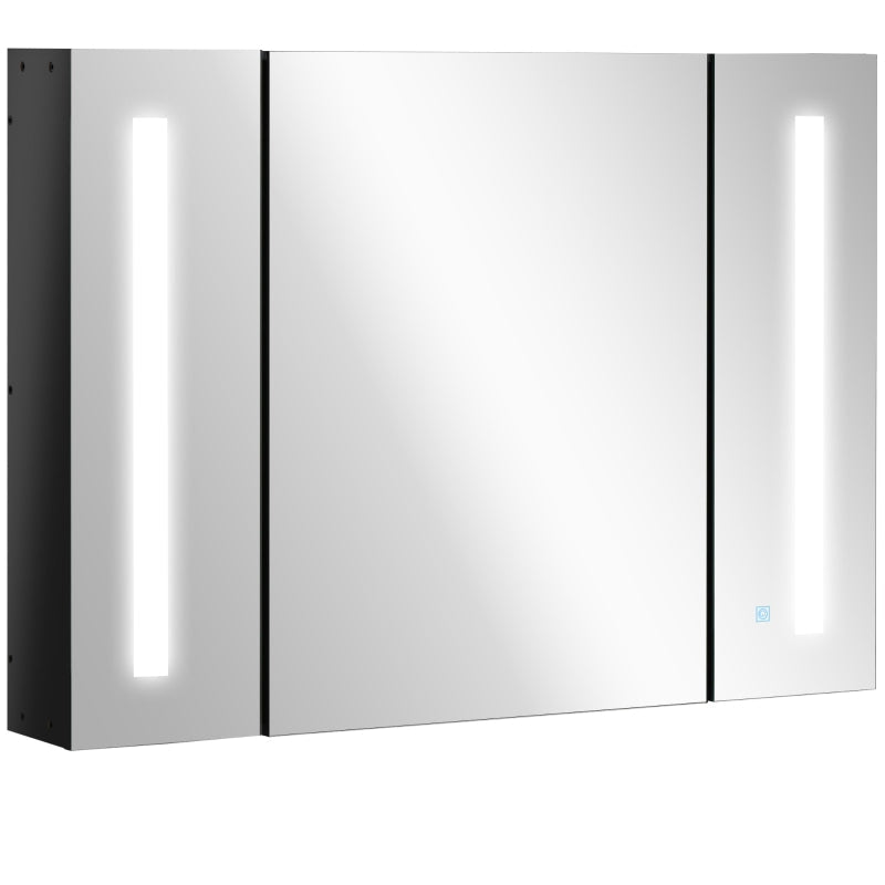 LED Bathroom Cabinet With Mirror Black