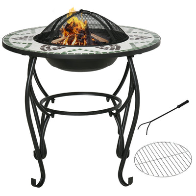 3-in-1 68cm Outdoor Fire Pit, Garden Table