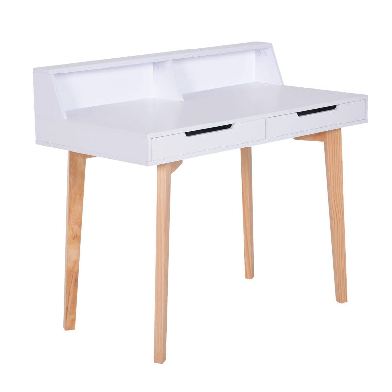 Scandinavian-Style Writing Desk, With Storage - White