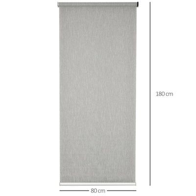 HOMCOM WiFi Smart Roller Blinds Window UV Privacy Protection with Rechargeable Battery, Electric Shades Blind Easy Fit Home Office, Grey, 80 x 180cm