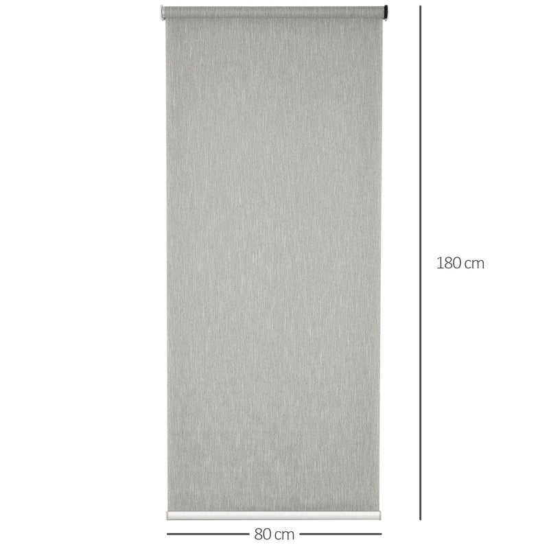 HOMCOM WiFi Smart Roller Blinds Window UV Privacy Protection with Rechargeable Battery, Electric Shades Blind Easy Fit Home Office, Grey, 80 x 180cm