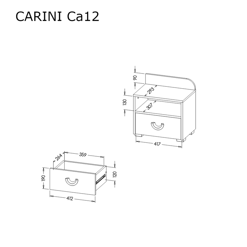 Carini CA12 Bedside Table