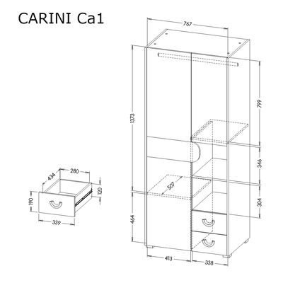 Carini CA1 Hinged Wardrobe