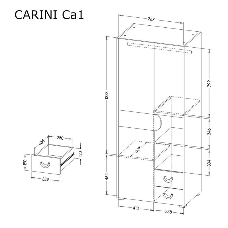 Carini CA1 Hinged Wardrobe