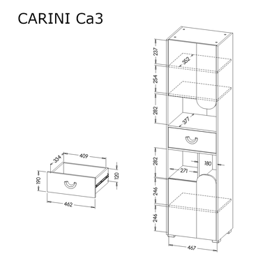 Carini CA3 Tall Cabinet