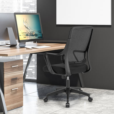 Ergonomic Office Chair with Wheels-Black