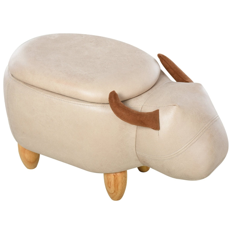 Animal Footstool Buffalo Storage - Ivory