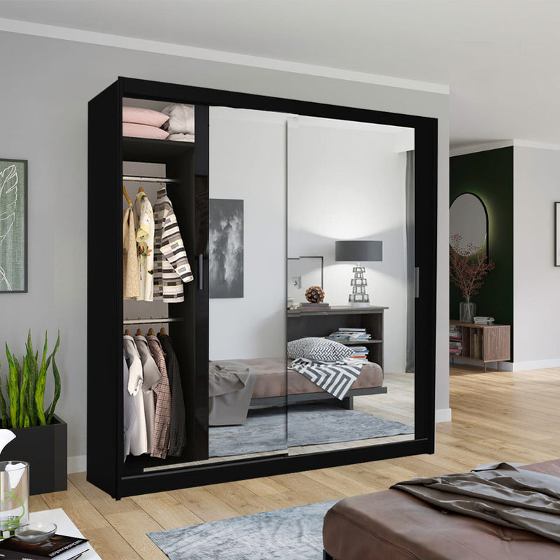 Chicago UK best Sliding Door Wardrobe- Black, White, Wenge, Walnut, Oak, Grey