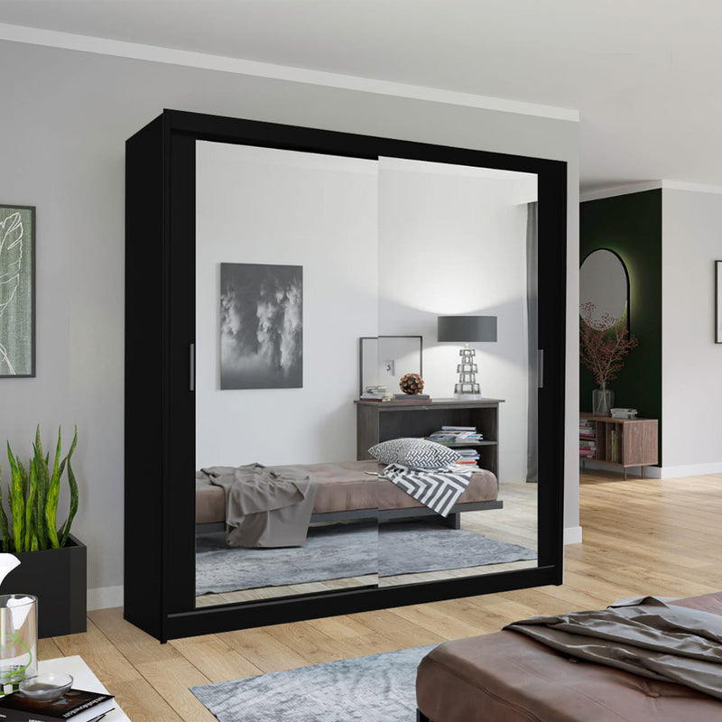 Black wardrobe, sliding wardrobe