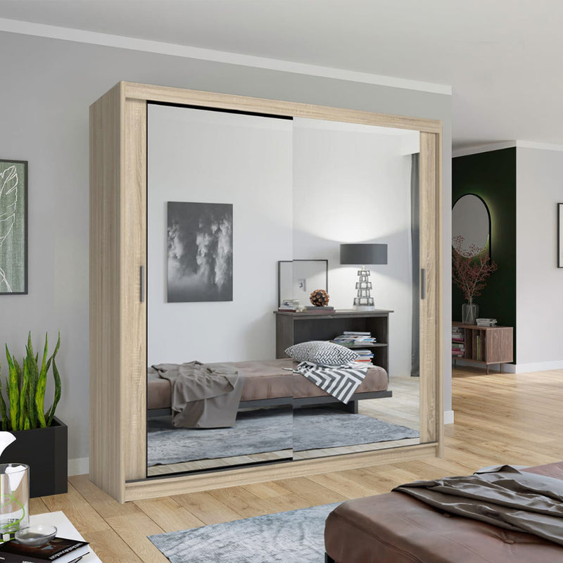 Chicago UK best Sliding Door Wardrobe- Black, White, Wenge, Walnut, Oak, Grey