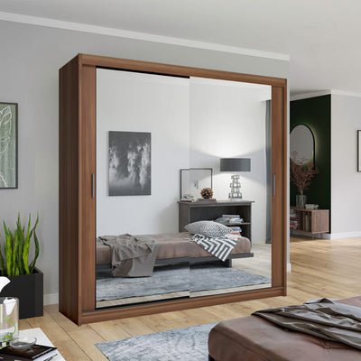 Chicago UK best Sliding Door Wardrobe- Black, White, Wenge, Walnut, Oak, Grey